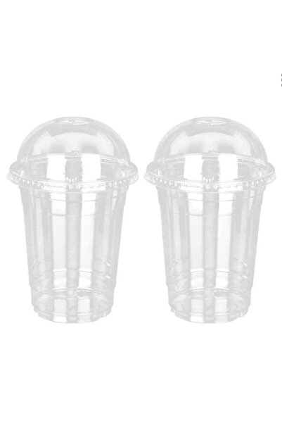 İkram Dünyası 400 Cc Plastic Pet Cup with Lid 100 Pieces