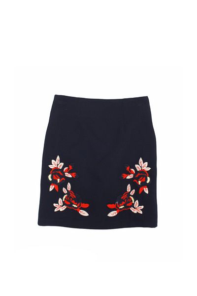 incity Girl's Navy Blue Patterned Skirt