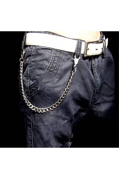 Kirpi Concept Unisex White Classic Single Pants Chain 50 cm