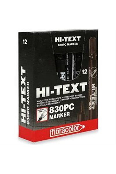Hi-Text Hı-text 830 Pcs Kesik Uç Markör Siyah 12'li Kutu