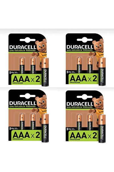 Duracell Şarj Edilebilir Turbo Aaa Piller, 8 Adet 900 Mah Pil