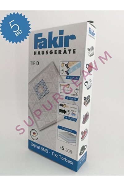 Fakir Viper Turbo Tip D Orijinal Sms Toz Torbası 5 Adet