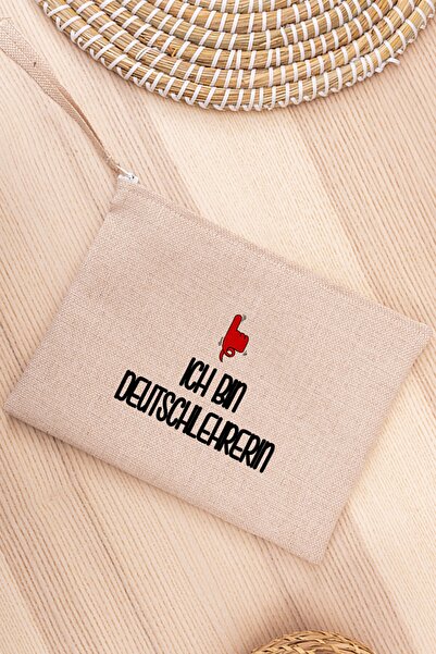 Procity Meslek Bayan Almanca Öğretmeni Keten Bez El Çantası