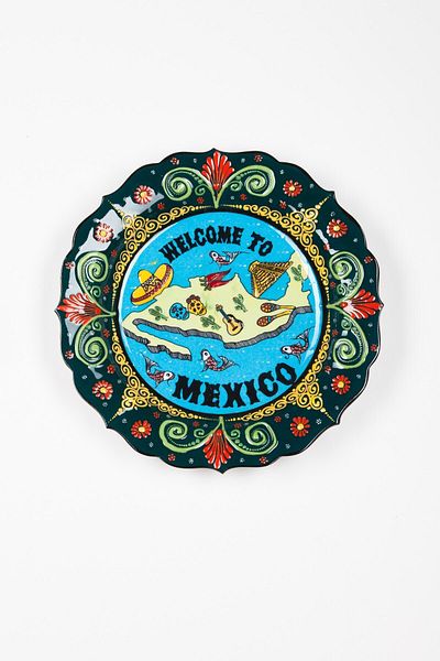 Dünyadan Hediyeler Ceramic Plate Mexican Map 30 cm