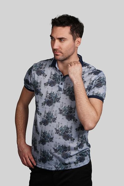 İgs Tricou pentru bărbați, albastru, modern cu gât polo