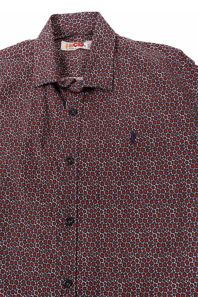 incity Boy's Navy Blue Patterned Shirt