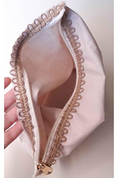 angel çanta aksesuar بيج 28x28 سم، حامل مخيط، بطانة بسحاب