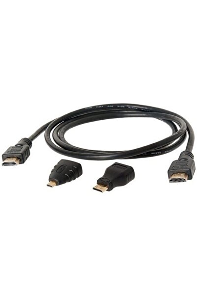 Alfais 4699 1.5 M 1.4v Hdmı Kablo + Mini Micro Uç 3in1 Çevirici Dönüştürücü Adaptör Kablosu