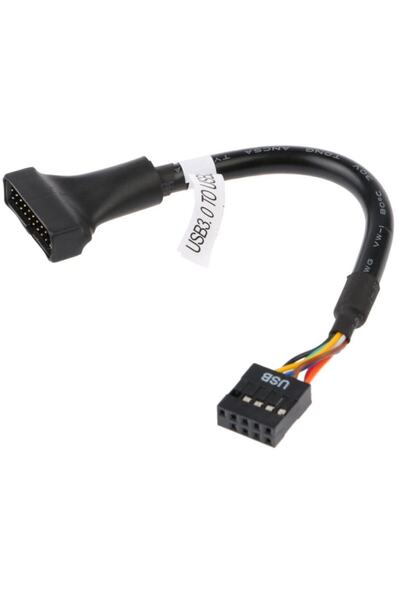 Alfais 4584 9 Pin Usb 2.0 Dişi - 19 Pin Usb 3.0 Erkek Çevirici Dönüştürücü Ad...