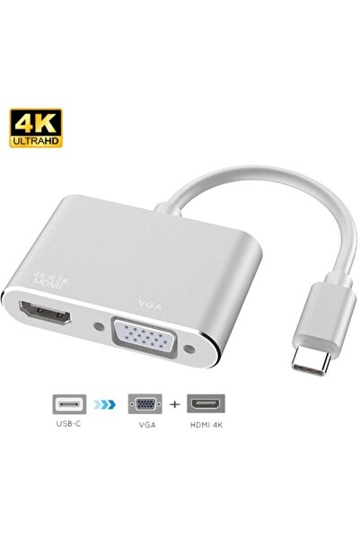 Alfais 4366 Usb Type C To Hdmi Vga 3.1 4k Çevirici Dönüştürücü Adaptör