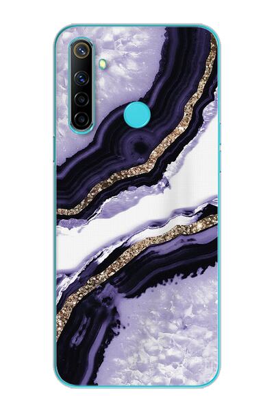 Spoyi Mor Kumsal Tasarımlı Süper Şeffaf Silikon Telefon Kılıfı Oppo Realmi 6i