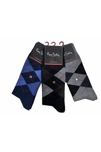 Pierre Cardin Мъжки зимен комплект от 3 цветни чорапи