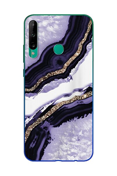 Spoyi Mor Kumsal Tasarımlı Süper Şeffaf Silikon Telefon Kılıfı Huawei P40 Lite E