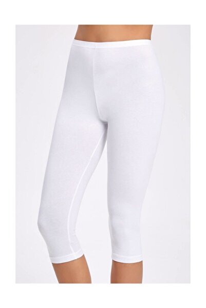 Tutku Women's White Modal Capri Tights