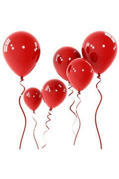 Ekin Süs 10 Pieces Metallic Red Latex Balloons