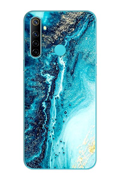 Spoyi Mavi Kumsal Tasarımlı Süper Şeffaf Silikon Telefon Kılıfı Oppo Realmi 6i