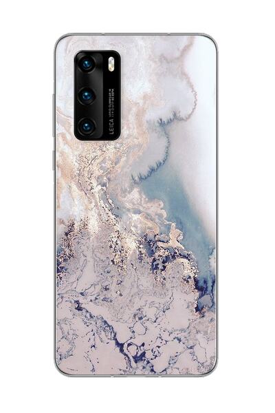 Spoyi Super Transparent Silicone Phone Case with Lilac Marble Design Huawei P...