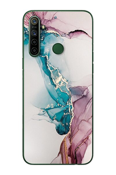 Spoyi Duman Mermer Tasarımlı Süper Şeffaf Silikon Telefon Kılıfı Oppo Realmi 5i