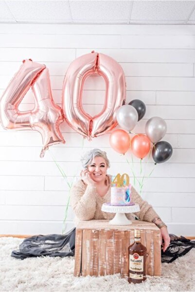 Ekin Süs Rosegold 40 Year Old Foil Balloon