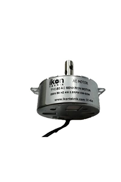 İKON TEKNİK ASENKRON MOTOR TYC 50 4 Watt 2.5 RPM 220 Volt CW/CCW ÇİFT YÖNLÜ Ş...