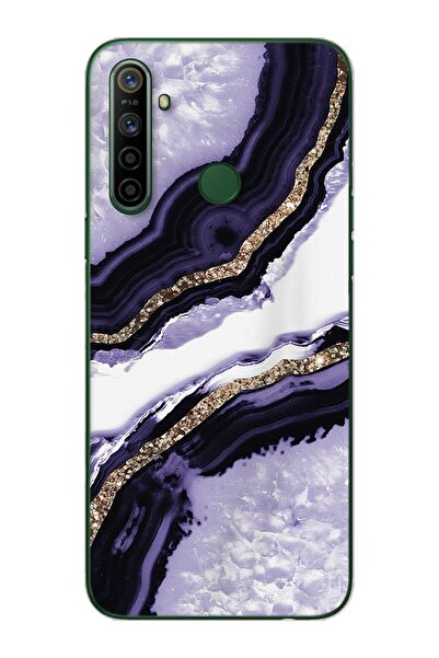 Spoyi Mor Kumsal Tasarımlı Süper Şeffaf Silikon Telefon Kılıfı Oppo Realmi 5i