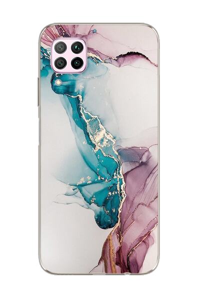Spoyi Super Transparent Silicone Phone Case with Smoke Marble Design Huawei P...