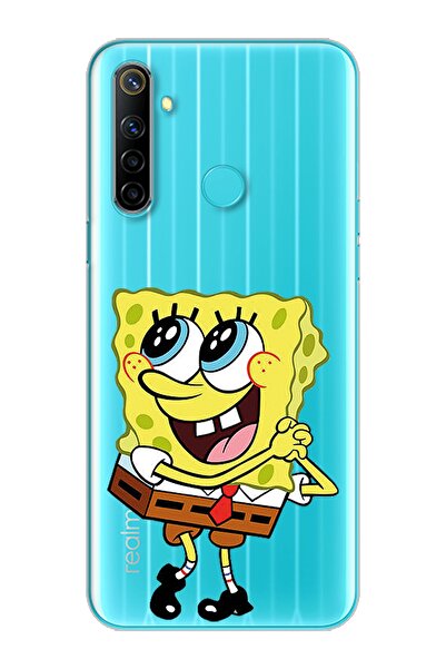 Spoyi Süngerbob Tasarımlı Süper Şeffaf Silikon Telefon Kılıfı Oppo Realmi 6i