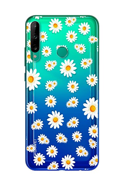 Spoyi Papatya Tasarımlı Süper Şeffaf Silikon Telefon Kılıfı Huawei P40 Lite E