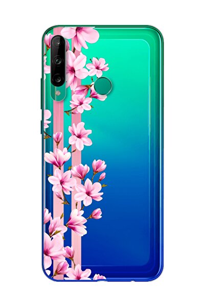 Spoyi Transparan Çiçek Tasarımlı Süper Şeffaf Silikon Telefon Kılıfı Huawei P40 Lite E