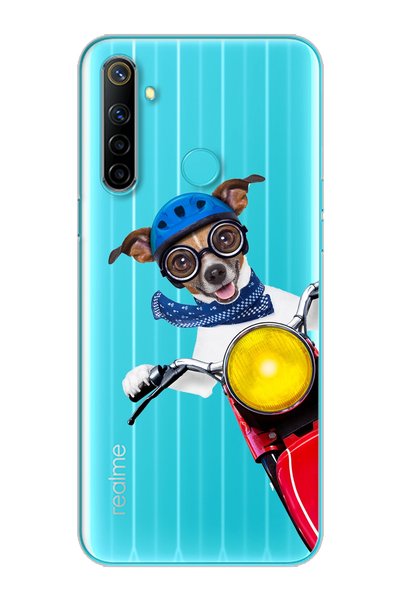 Spoyi Super Transparent Silicone Phone Case with Biker Dog Design Oppo Realmi 6I