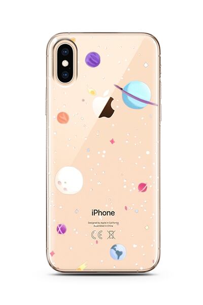 Spoyi Super Transparent Silicone Phone Case Iphone Xs Max With Planets Design