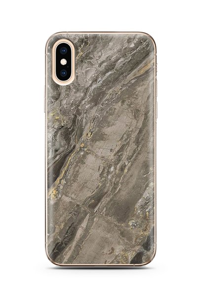 Spoyi Super Transparent Silicone Phone Case with Gray Marble Design iPhone XS...