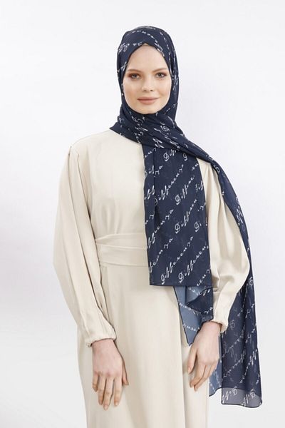 Differenza Σάλι Navy Blue με λογότυπο