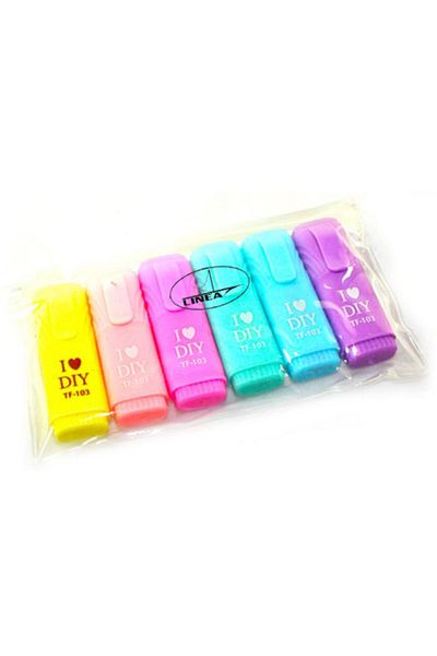 Linea Highlighter Pen Mini Pastel Color 6 Pack