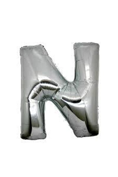 PARTİSERÜVENİ حرف بالون فويل حرف N فضي 34 بوصة (76 سم)