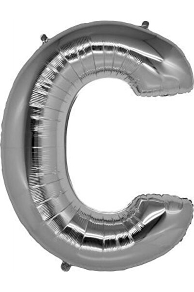 PARTİSERÜVENİ Letter Balloon Foil Letter C Silver 34 Inch (76 Cm)