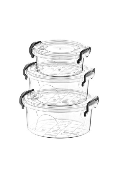 PlastArt Set of 3 Round Storage Containers