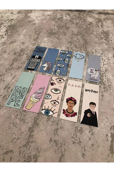 Paytak Moda Set of 10 Mixed Patterned Bookmarks Pytkkayr0011