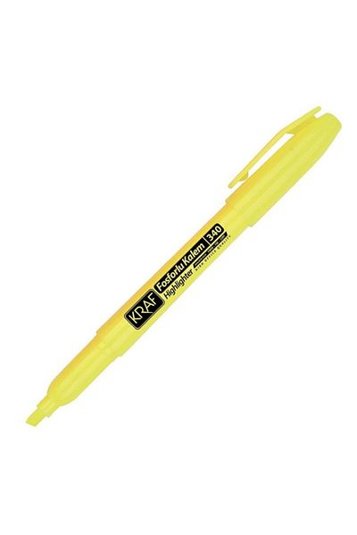 KRAF Highlighter Pen Type Yellow - Pack of 12