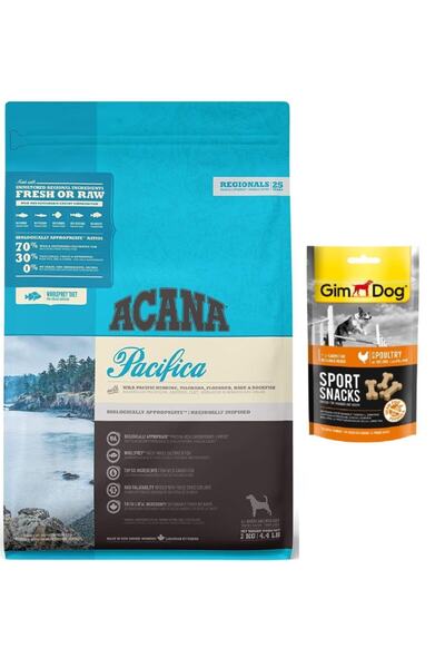Acana Pacifica Yetişkin Köpek Mama 2 Kg + Gimdog Tavuk Ödül 60 Gr