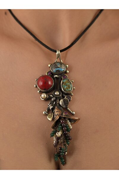 Gümüşhanesi Otantik Kadın El Yapımı Doğal Taşlı Kolye