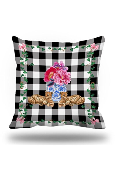 KIRLENTİM E731f غطاء وسادة منقوش على شكل زهرة الفهد على الوجهين