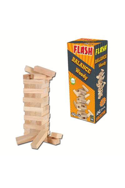 Star Okey Large Size 54 Pieces Natural Wooden Balance Game Tower Game Star Ga...