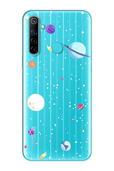 Spoyi Gezegenler Tasarımlı Süper Şeffaf Silikon Telefon Kılıfı Oppo Realmi 6i