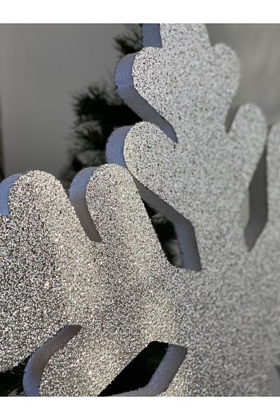 QUEEN AKSESUAR New Year's Special Large Giant Glitter Snowflake Door Wall Decoration 50 cm
