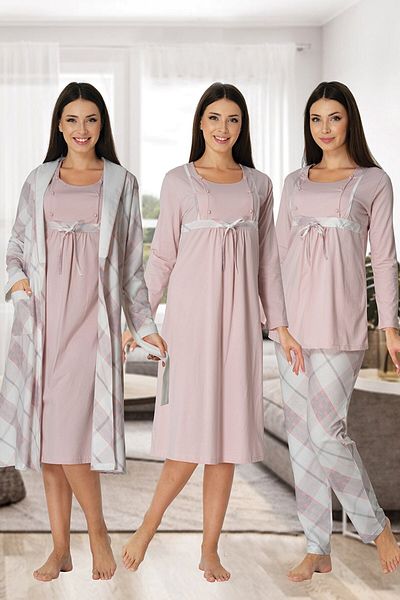 lohusahamile Women's Pink Maternity Set of 4 8086