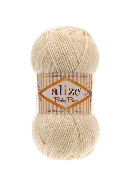 Alize ( 5 قطع ) بيبي بيست 1 خيوط كريمية محبوكة يدويًا سترة سترة وشاح سترة غزل الجوارب حبل الطفل