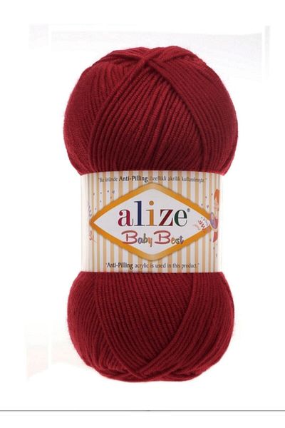 Alize (5 bucăți) Baby Best 390 Cherry Fire de tricotat manual Vestă Cardigan Eșarfă Pulover Fire Botine Bebe Ipi