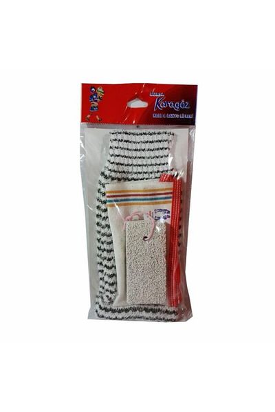 Karagöz Life Shower Loofah Bag Back Hand Washcloth Bath Loofah Heel Stone Set Set