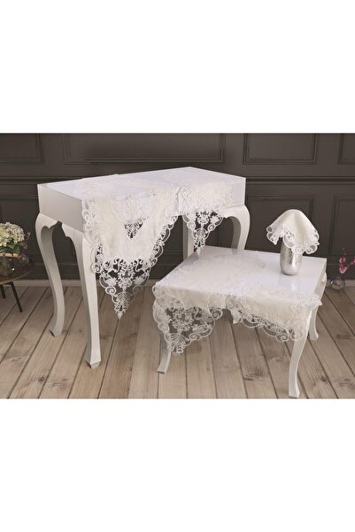 bursa çeyiz Çınar 5 Parça Fransız Dantelli Salon Takımı